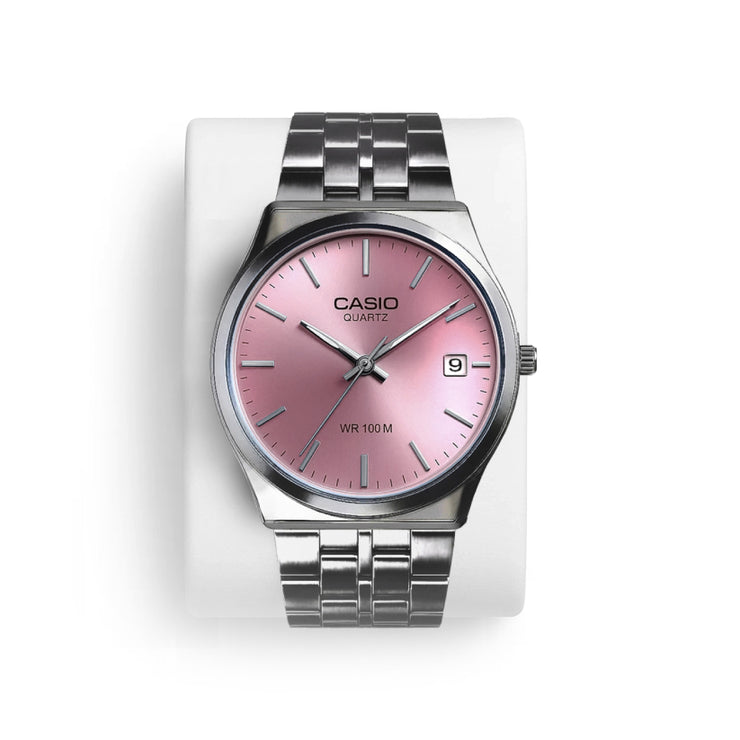 Casio Round Watch Silver - Pink