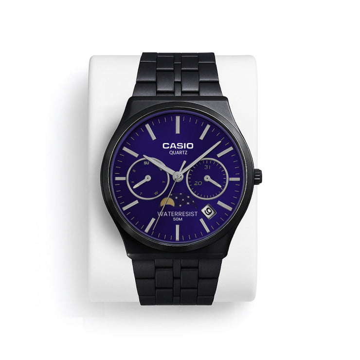 Casio Round Watch Black - Blue Chrono