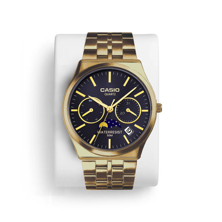 Casio Round Watch Gold - Black Chrono