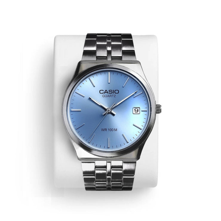 Casio Round Watch Silver - Sky Blue